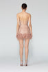 Strappy V Neck Mini Dress With Fur Detail